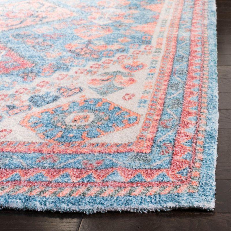 Saffron Blue and Rust Hand Loomed Wool Area Rug