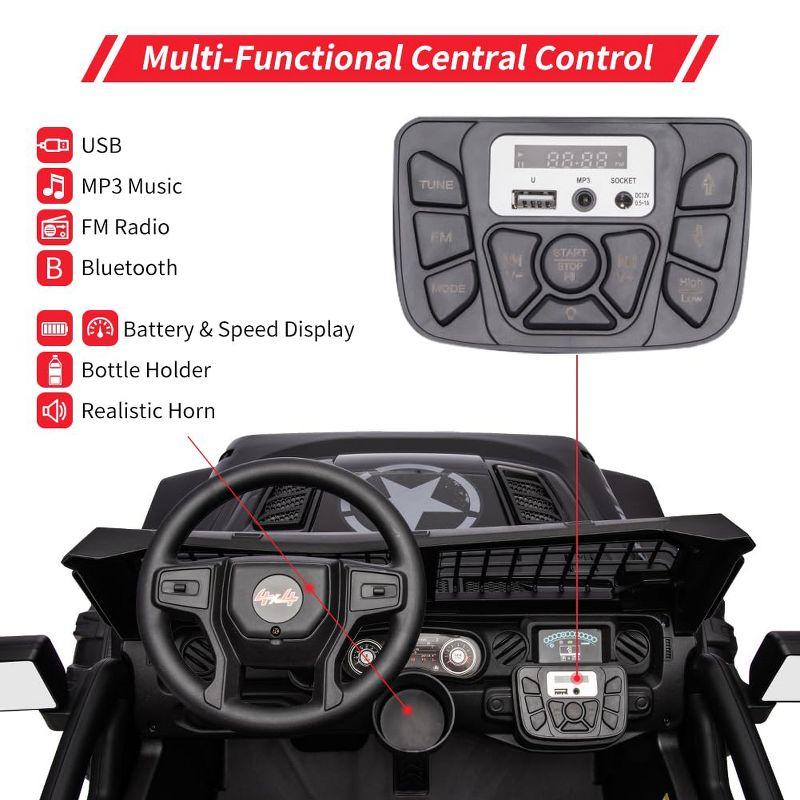 24V 2 Seaters Kids Ride On Car With Remote Control, 2*120W Motors 9ah Battery 20" Extra Large Seats,LED Headlights