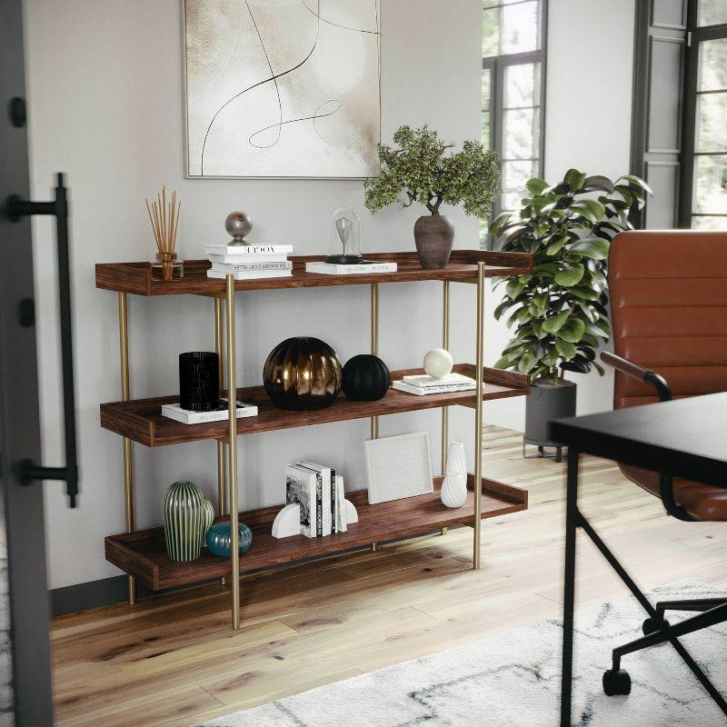 Martha Stewart Raines Martha Stewart Emmett 3 Shelf Storage Display Unit Bookcase with Metal Frame