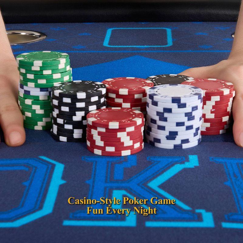 Barrington 48-in Poker Table with Folding Legs and Drink Holders for 8 Players