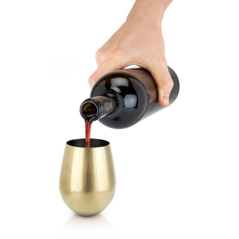 Belmont Stainless Steel Stemless Wine Glasses in Gold