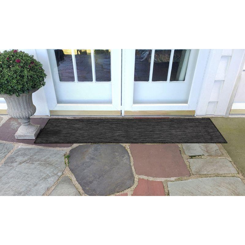 Antique Tile Medallion 39" Round Indoor/Outdoor Black Rug