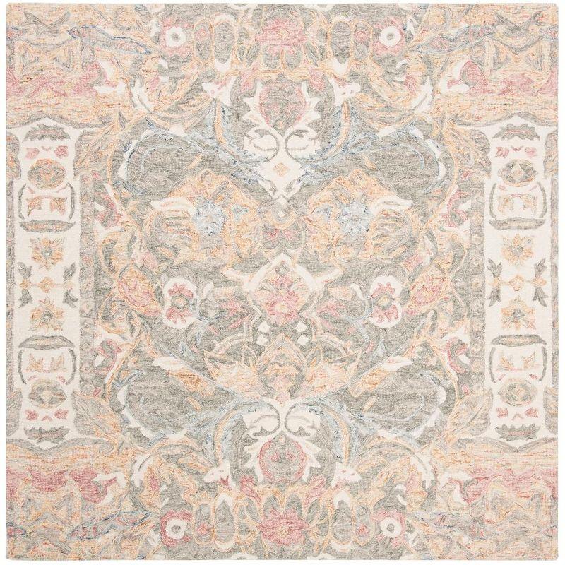 Aubusson AUB104 Hand Tufted Area Rug - Ivory/Sage - 6'x6' - Safavieh.