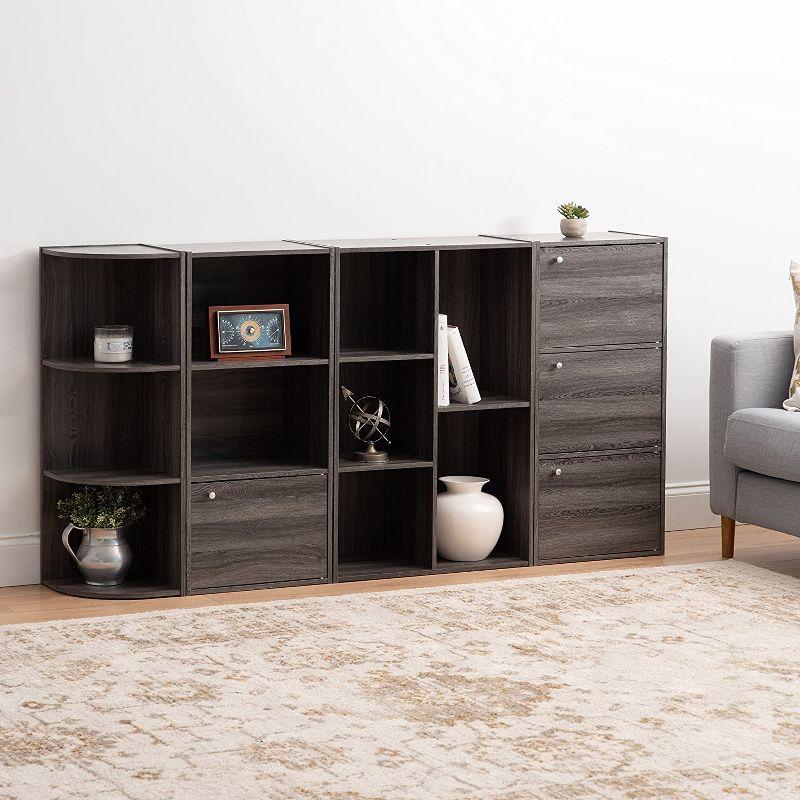 IRIS USA 3-Tier Small Spaces Corner Wood Bookshelf Storage