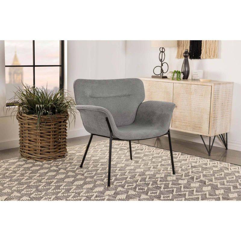 Coaster Davina Modern Upholstered Flared Arms Accent Chair Ash Gray