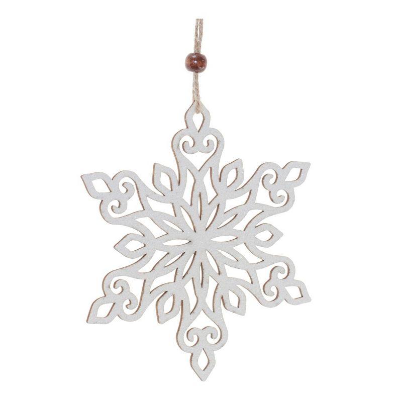 Melrose Wood Snowflake Ornament (Set of 12)