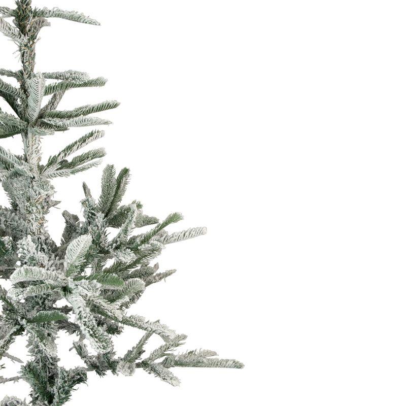 Northlight Real Touch™️ Slim Flocked Nordmann Fir Artificial Christmas Tree - Unlit - 7.5'