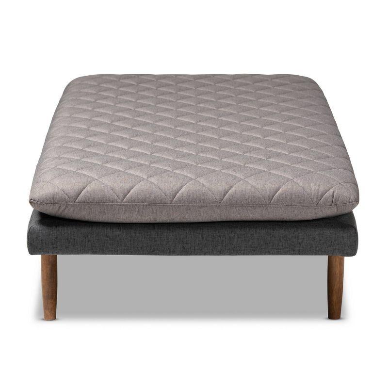 Twin Two Marit Tone Upholstered Wood Daybed Gray/Walnut - Baxton Studio: No Trundle, Space-Saving Design