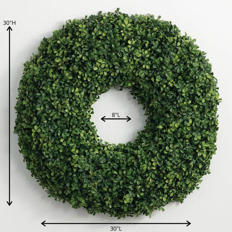 Green 28" Artificial Boxwood Front Door Wreath