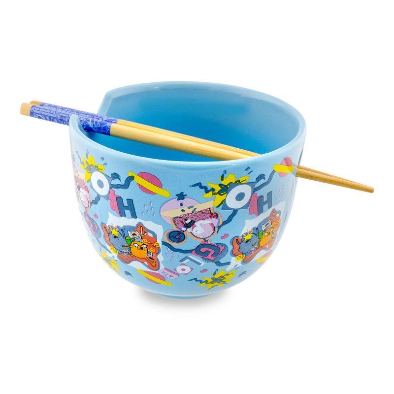 Silver Buffalo Adventure Time Toss Print 20-Ounce Ramen Bowl and Chopstick Set