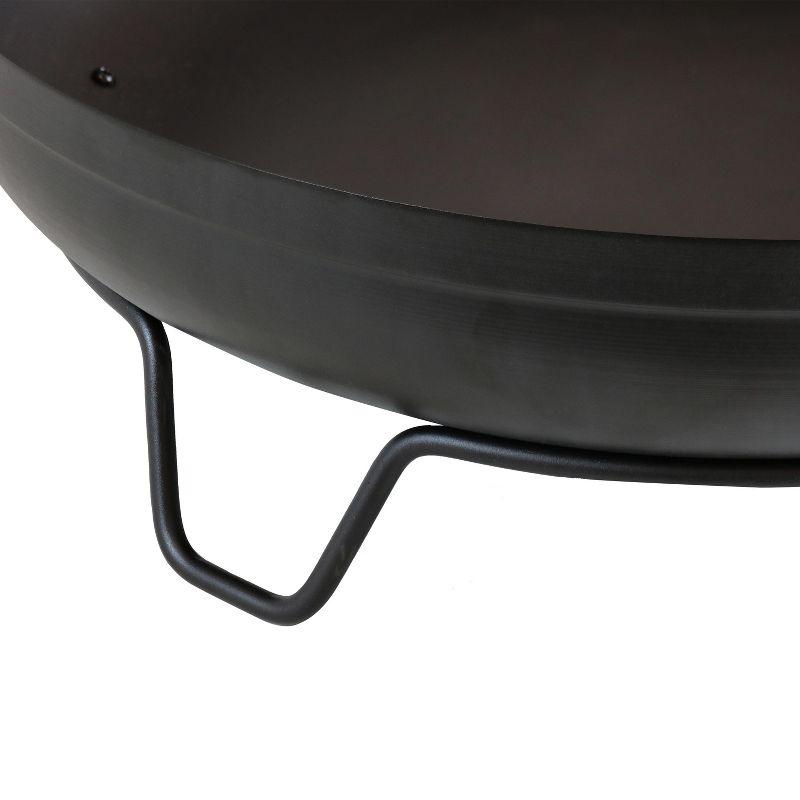 Sunnydaze Outdoor Camping or Backyard Steel with Heat-Resistant Finish Fire Pit Bowl on Stand - 23" - Black