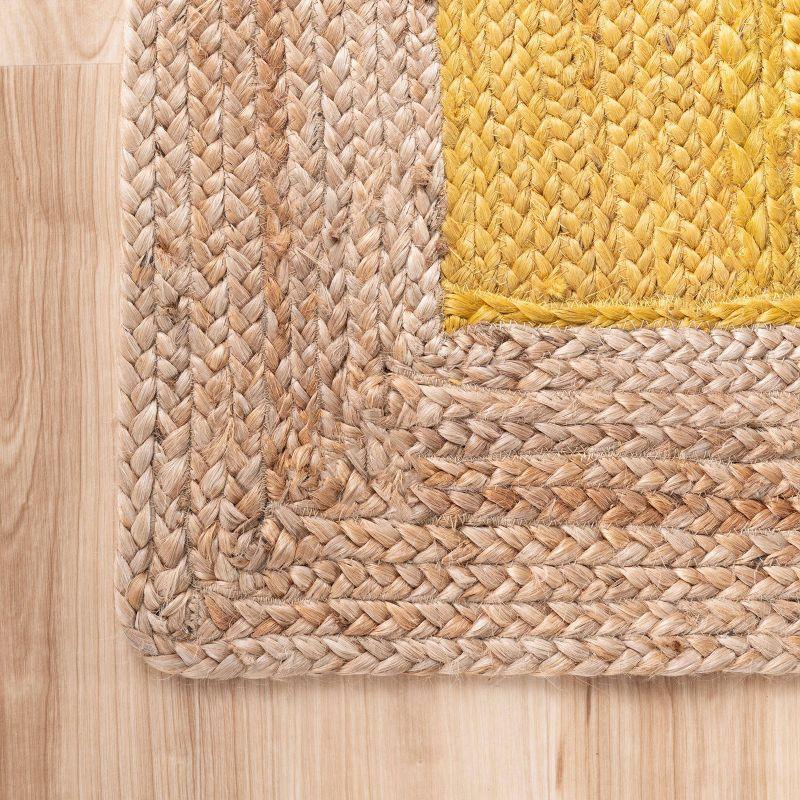 Yellow Solid Loomed Area Rug - (2'x3') - nuLOOM: Modern Jute, Low Pile, Indoor Rectangle Rug, Vacuum & Spot Clean