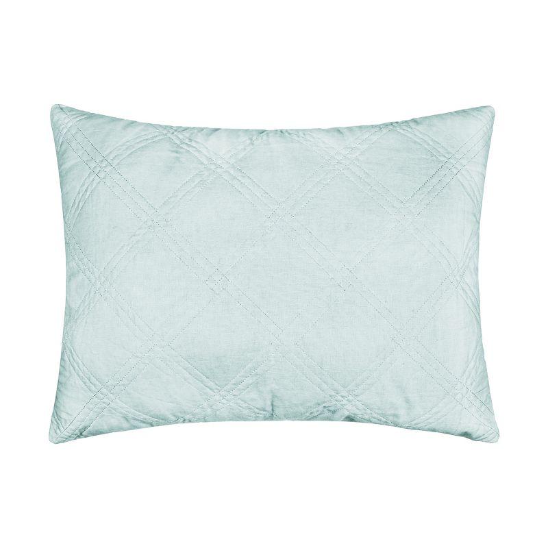 Spa King Quilted Sham in Linen and Cotton Blend