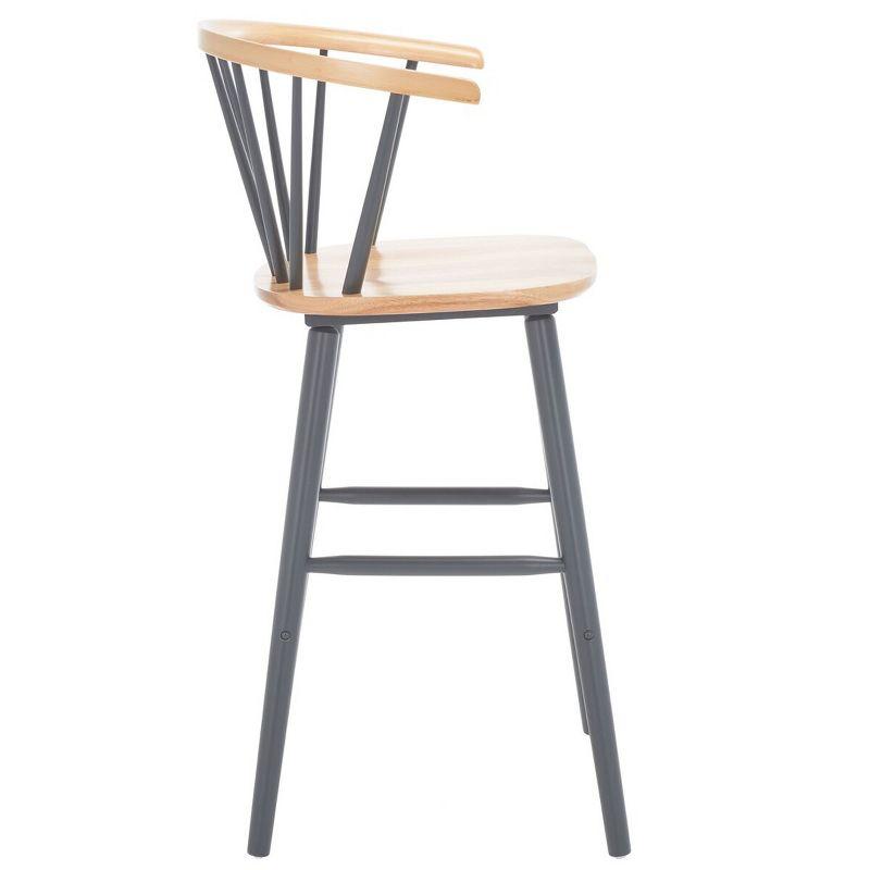 Natural and Grey Windsor Bar Stools with Graduated Legs, Set of 2