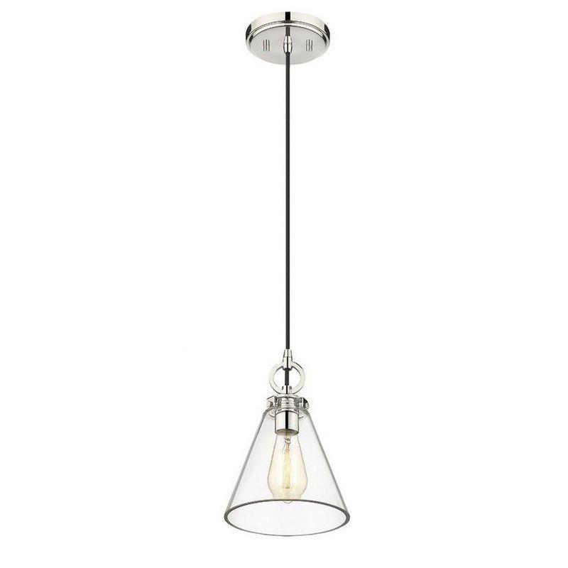 Harper 8" Polished Nickel Glass Globe Pendant Light