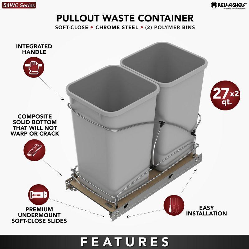 Rev-A-Shelf Rev-A-Shelf Double 27 qt. Pullout Trash Containers