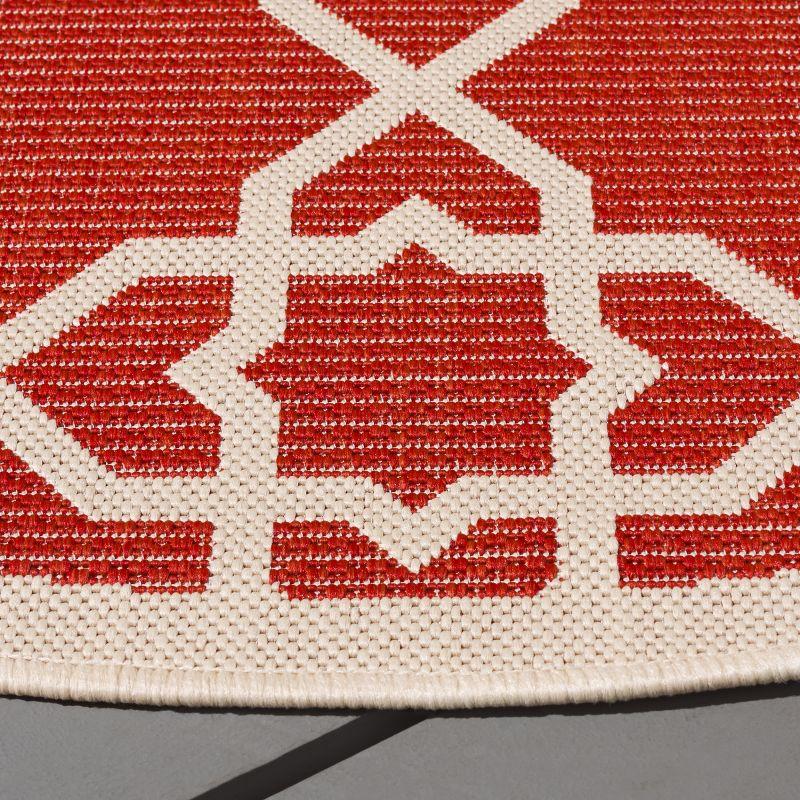 Courtyard CY6032 Power Loomed Indoor and Outdoor Accent Rug - Red/Beige - 2'7"x5' - Safavieh