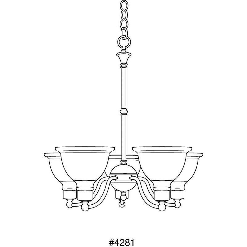 Madison Brushed Nickel 5-Light Reversible Chandelier with Etched Glass Shades