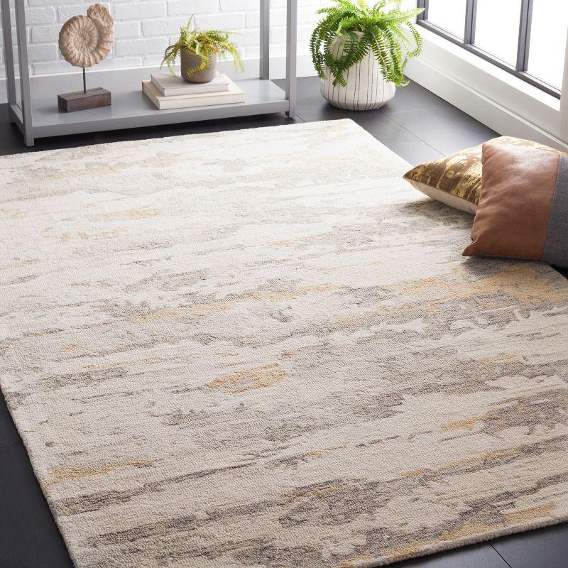 Abstract ABT465 Handmade Indoor Area Rug - Ivory/Grey - 5'x8' - Safavieh