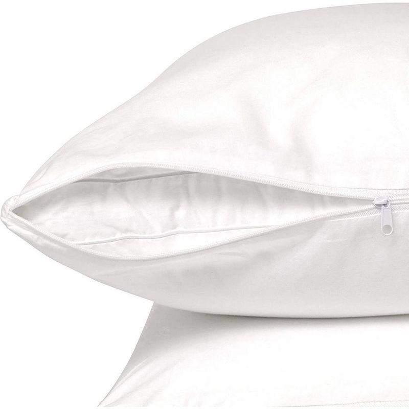 100% Cotton Zippered Pillow Protector (2 pck) King - Light Grey