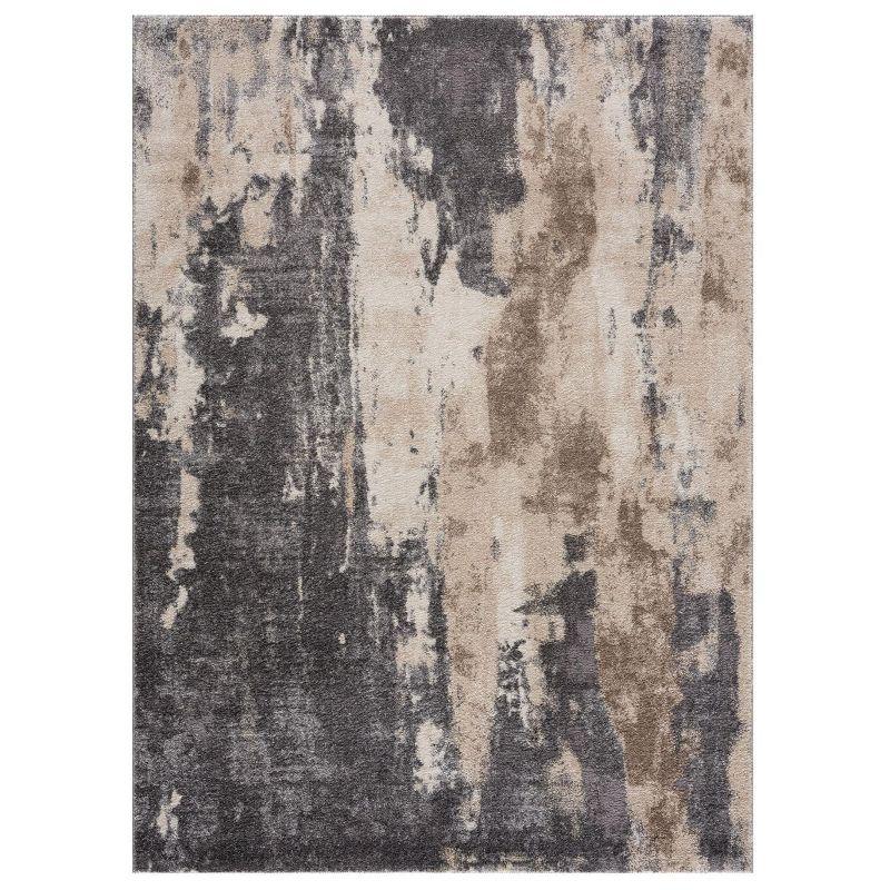 Gray Abstract 8' x 10' Synthetic Area Rug