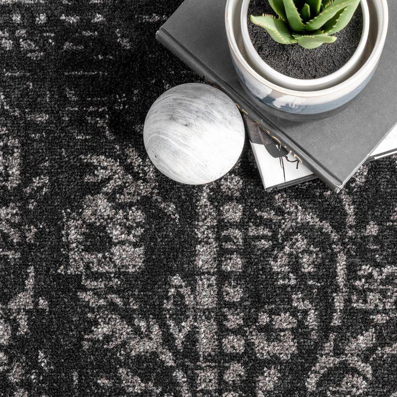 Nuloom Arlena Medallion 4x6 Indoor Area Rug for Living Room Bedroom Dining Room Kitchen, Black/Grey