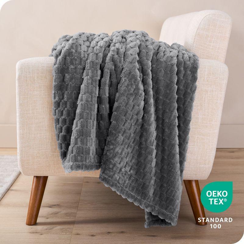 Bare Home Plush Textured Microplush Fleece Blanket | Wayfair