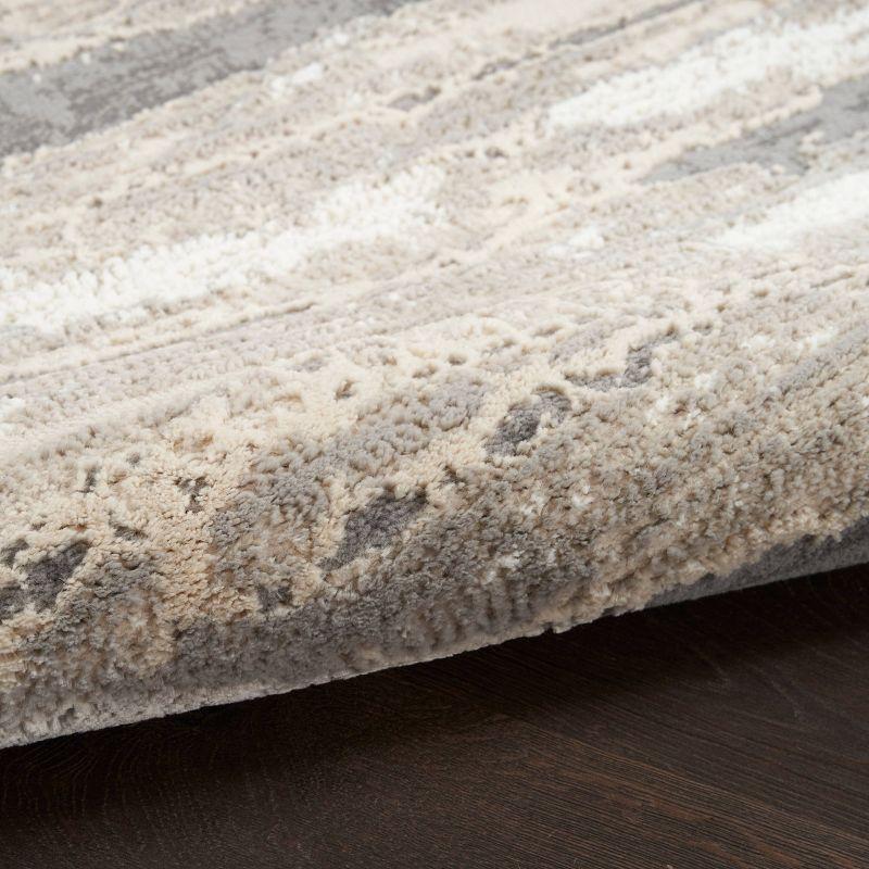 Nourison 6'x9' Modern Striped Sustainable Woven Area Rug with Lines Beige: Rectangle, Medium Pile, OEKO-TEX Certified