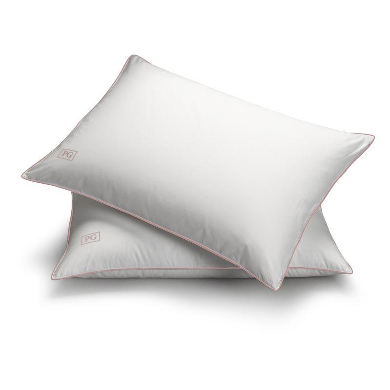 White Goose Down Pillow with Cotton Protector, Set of 2