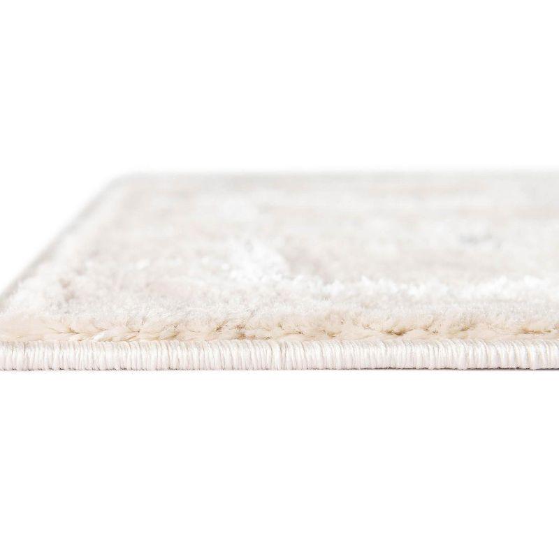 Glam Geometric White Silver Area Rug