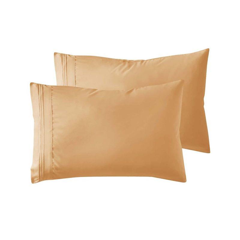 Nestl Luxury Soft Microfiber Standard/Queen Size Pillowcases, Set of 2, Apricot Orange