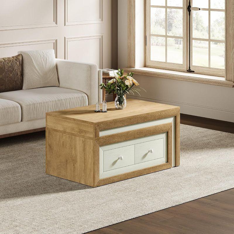 Tribesigns Extendable Coffee Table with 2 Drawers