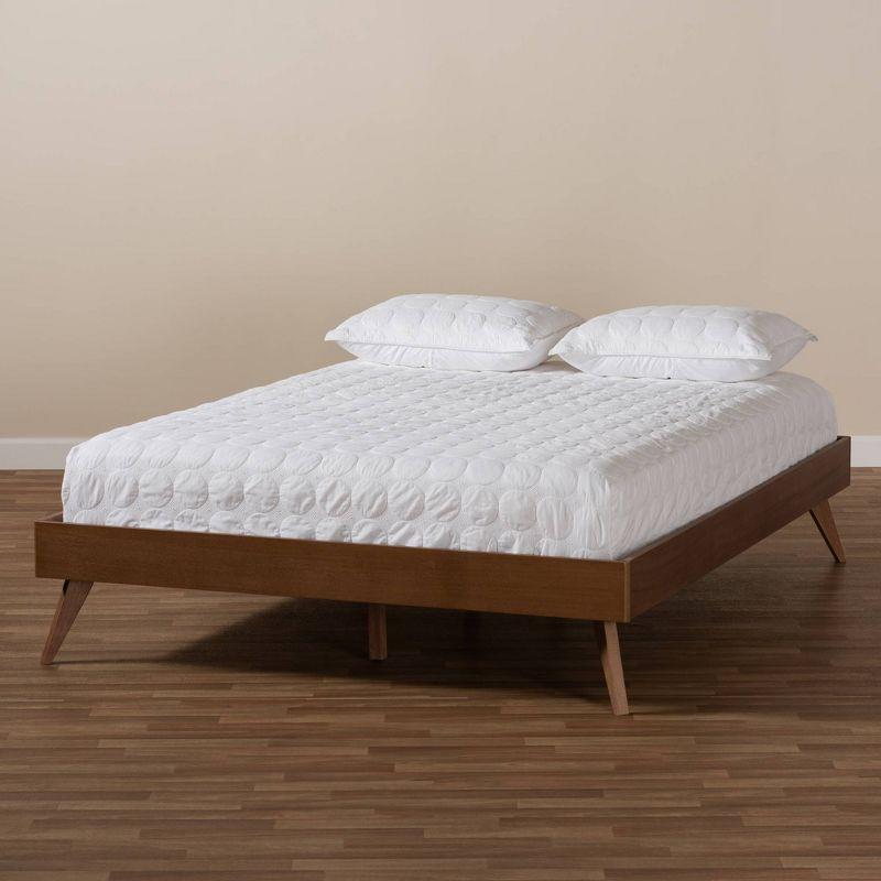 Baxton Studio King Lissette Wood Platform Bed Frame Brown: No Box Spring Needed, Easy Care