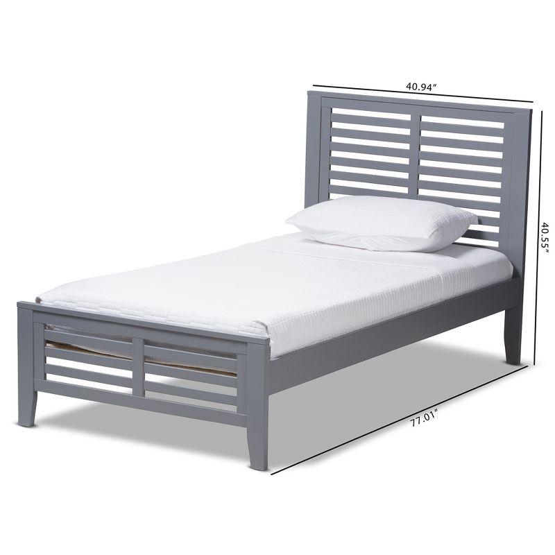 Sedona Gray Wood Twin Platform Bed with Upholstered Headboard