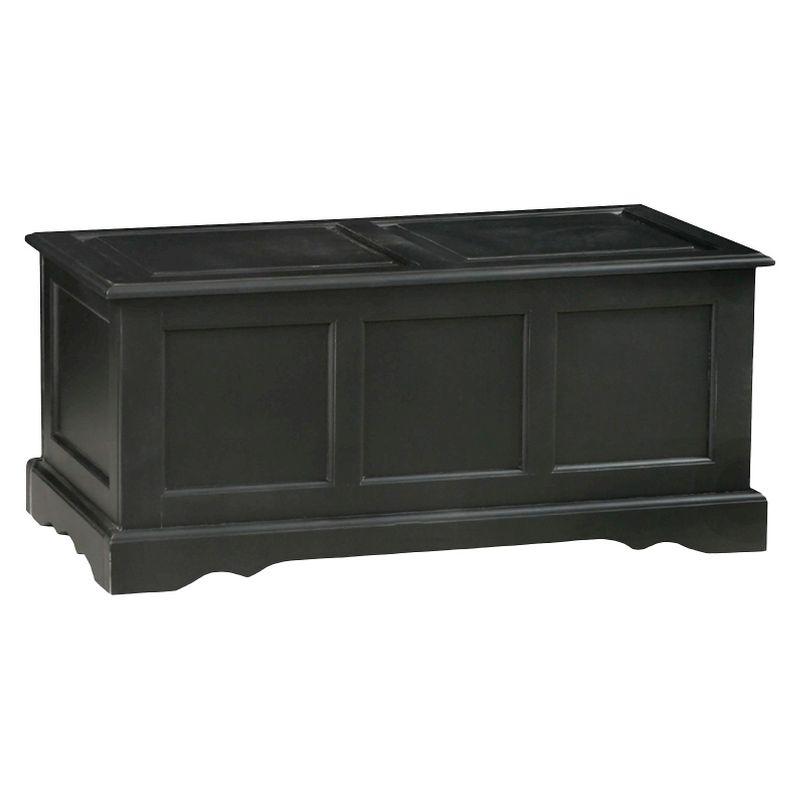 Carolina Living Hayden Blanket Chest Antique Black: Coffee Table, Linen Storage, Wood Frame