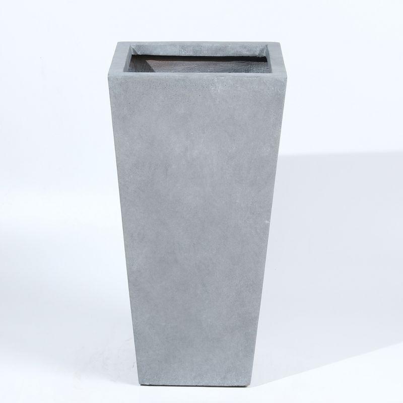 LuxenHome Square Tapered 24.2" Tall Planter Gray