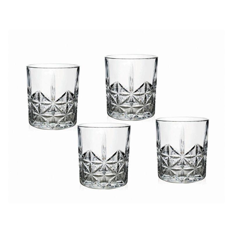 Godinger Silver Art Co Pearl 11 oz. Crystal Whiskey Glass (Set of 4)