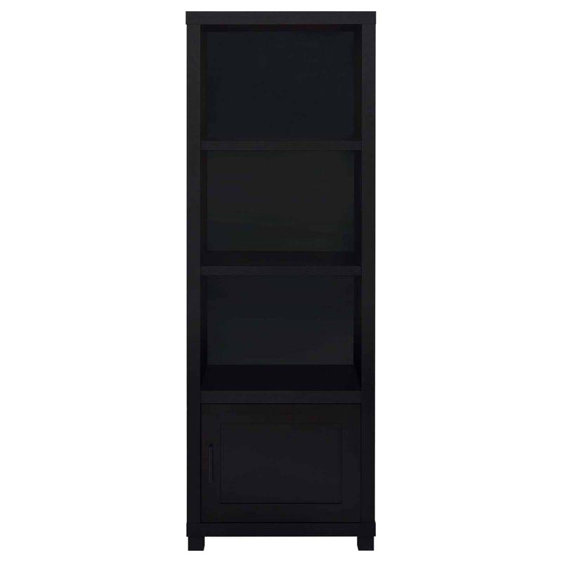 Coaster Jupiter Modern 3 Shelf Wood Media Tower with Cabinet Black