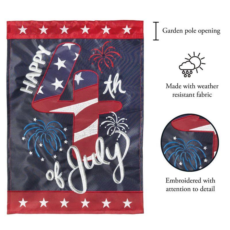 Magnolia Garden Happy 4th of July Patriotic 29 x 42 Inch Polyester Garden Flag