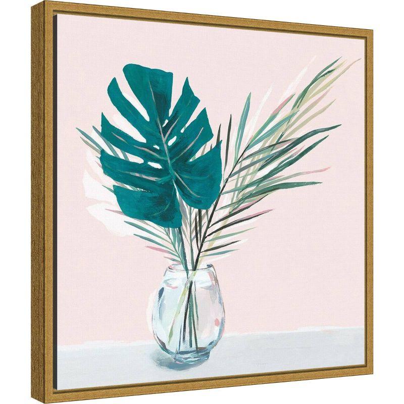 16" x 16" Sunday Palms by Isabelle Z Framed Canvas Wall Art - Amanti Art