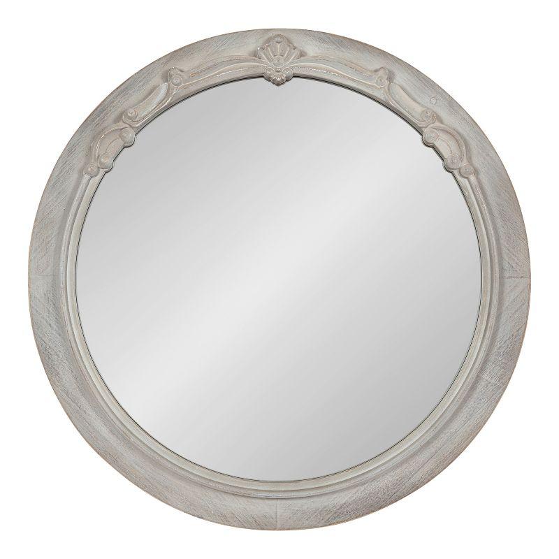 Kate and Laurel Irelyn Round MDF Round Mirror, 26" Diameter, Gray