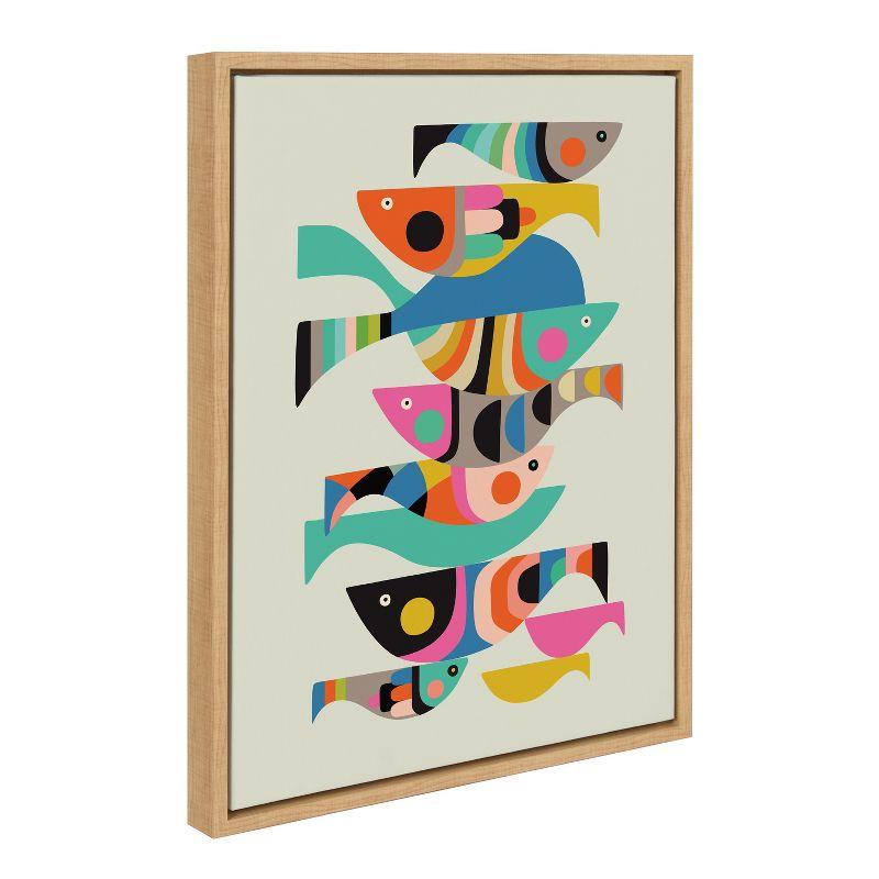 Colorful Abstract Fish Canvas Print for Kids' Nursery