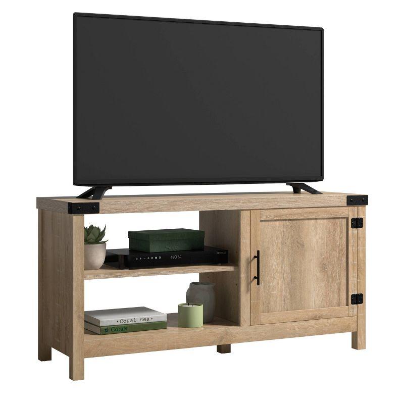 Orchard Oak 48" TV Stand with Cabinet and Shelves