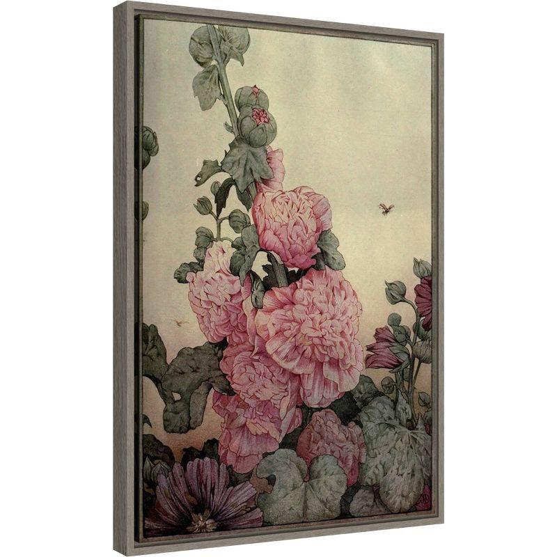 16" x 23" Garden Fantasy IV Peony Framed Canvas Wall Art - Amanti Art: Modern Style, Lithograph, Horizontal Layout