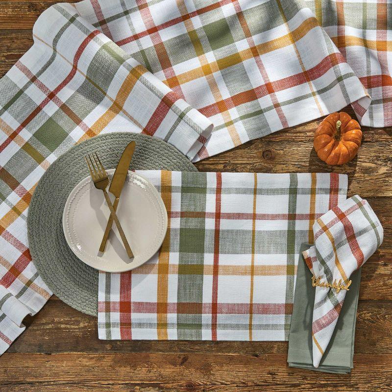 Autumn Plaid Cotton Table Runner 14" x 54"