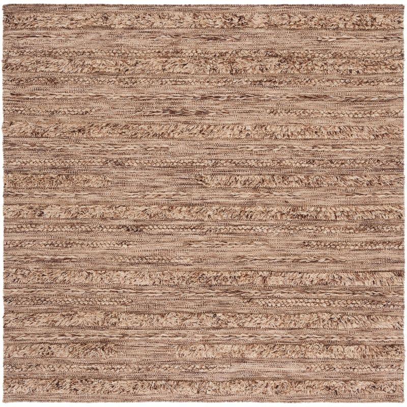 Hartzler Hand-Woven Flatweave Wool/Cotton Brown/Beige Area Rug