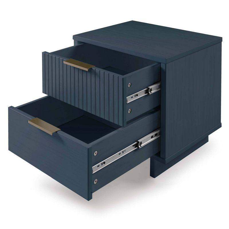 Manhattan Comfort 2pc Granville Dresser and Nightstand Bedroom Set Midnight Blue: Modern Style, Anti-Tip, Dry Dust Care