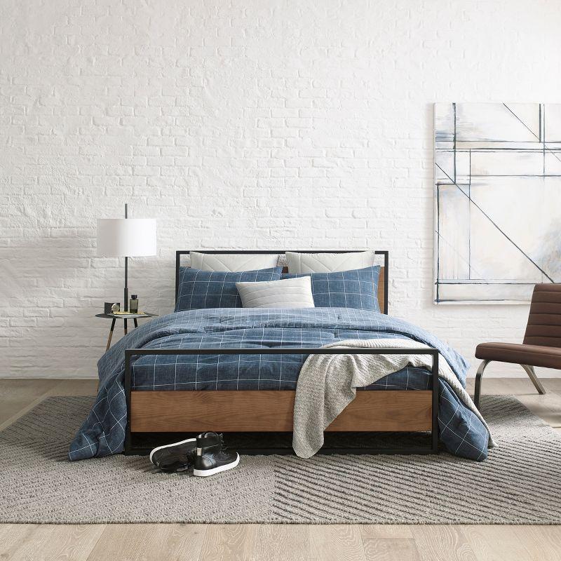 Kenneth Cole New York Holden Grid Duvet Cover Set - Blue