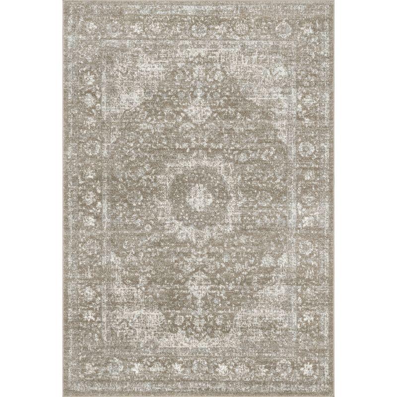 Nuloom Verona Oriental/Persian 5x7 Indoor Area Rug for Living Room Bedroom Dining Room Kitchen, Brown/Off White
