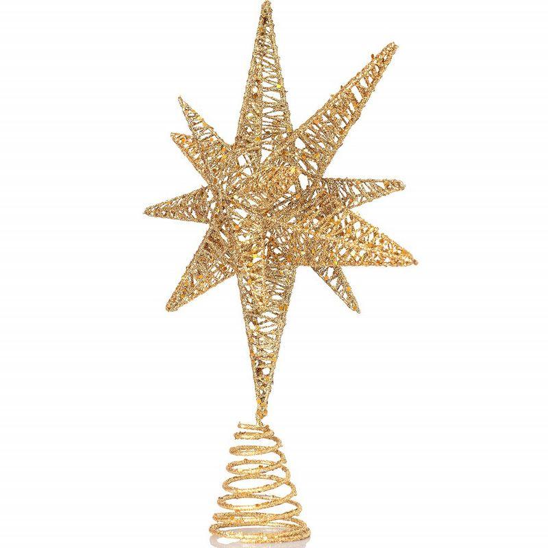 Ornativity 3D Glitter Star Tree Topper - Gold